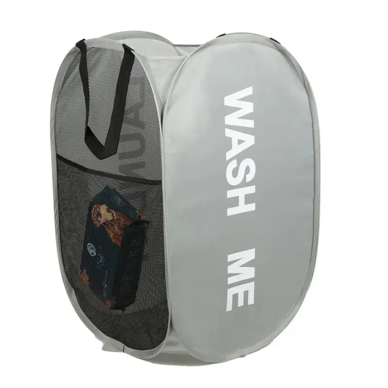 Mesh Pop-up Laundry Basket – Foldable & Large Capacity