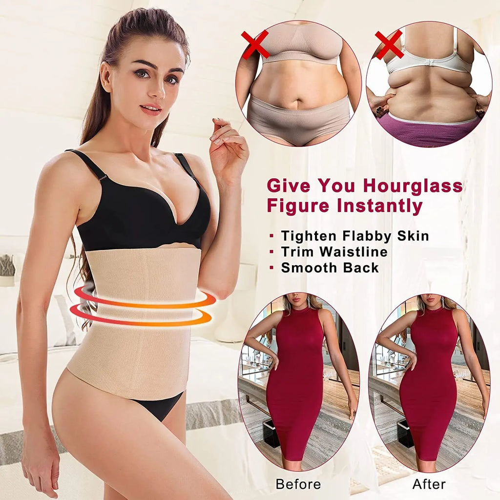2 IN 1 Postpartum Belly Recovery Bands Body Shaper Waist Trainer Tummy Tuck Belt