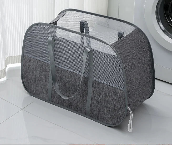 Mesh Pop-up Laundry Basket – Foldable & Large Capacity