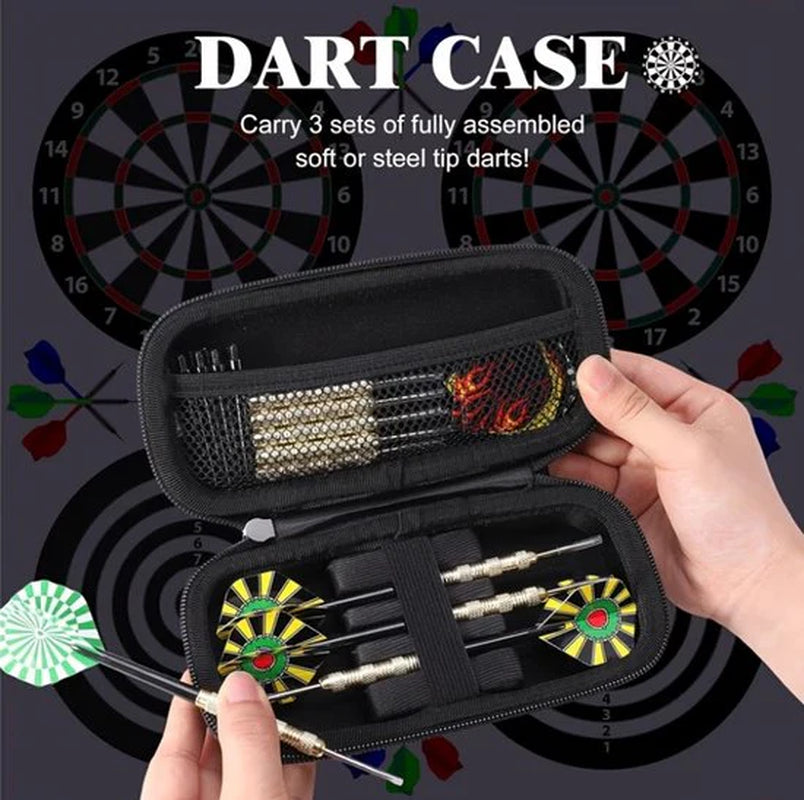 Zwarte Dart Case EVA Harde Schaal – Draagbare Dart Opbergdoos Voor Darts, Flights En Accessoires – Dart Organizer Met Rits Voor Bescherming En Opslag – Dart Etui Voor Heren En Dames – Dart Accessoires
